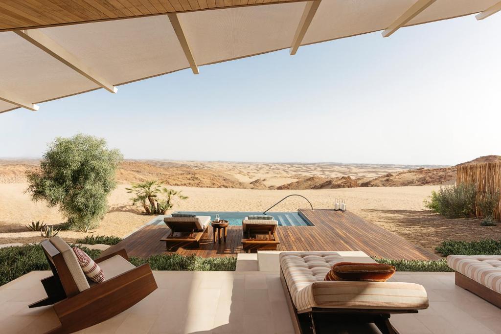 private pool villas with desert views: red sea saudi arabia