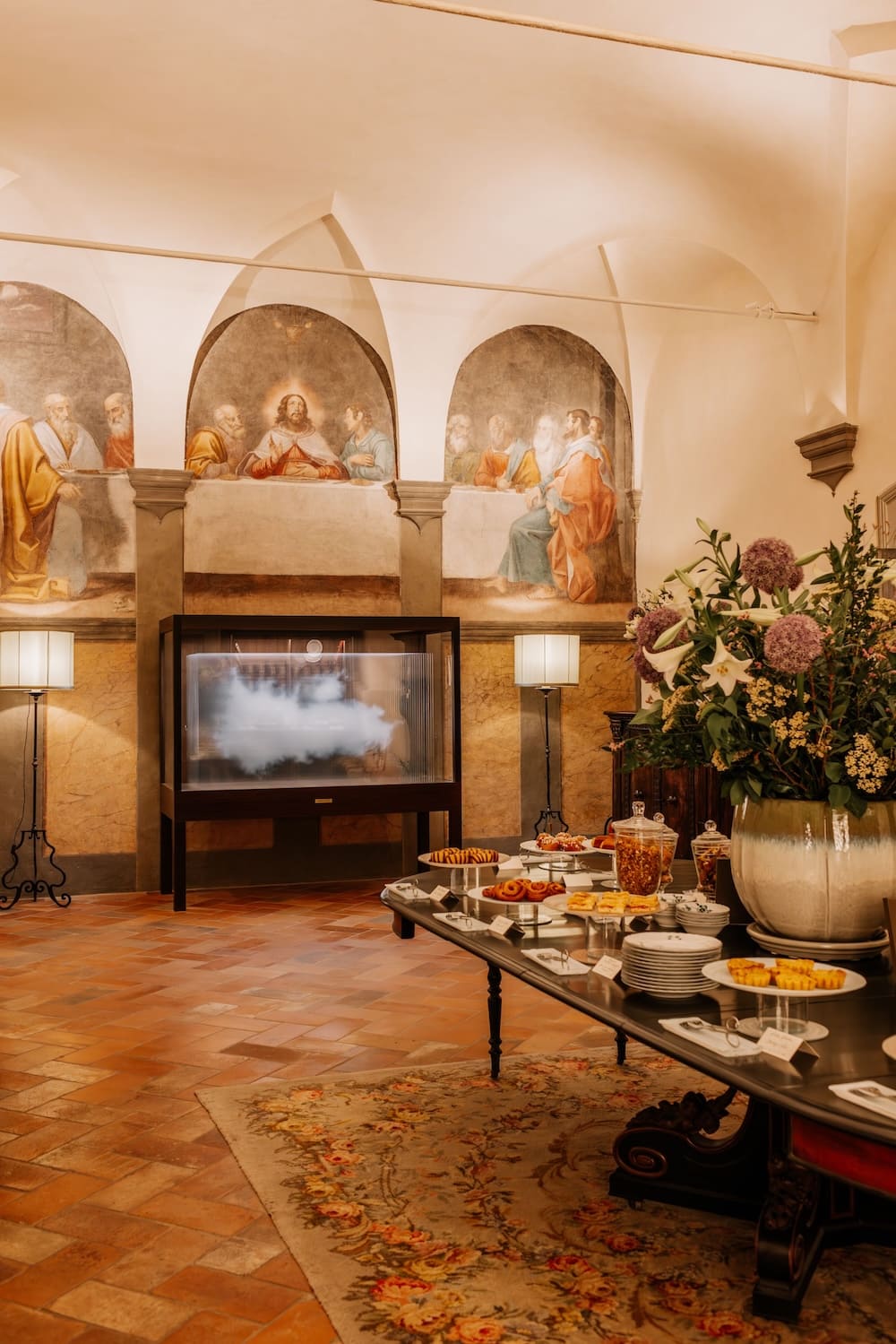views of the breakfast buffet room