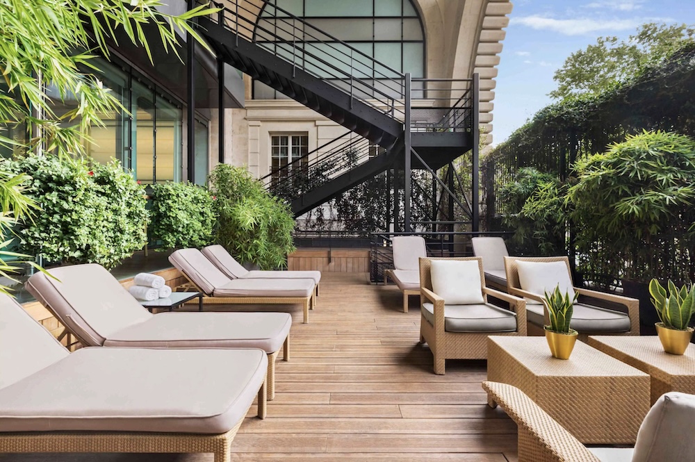 The hotel's swimming pool terrace