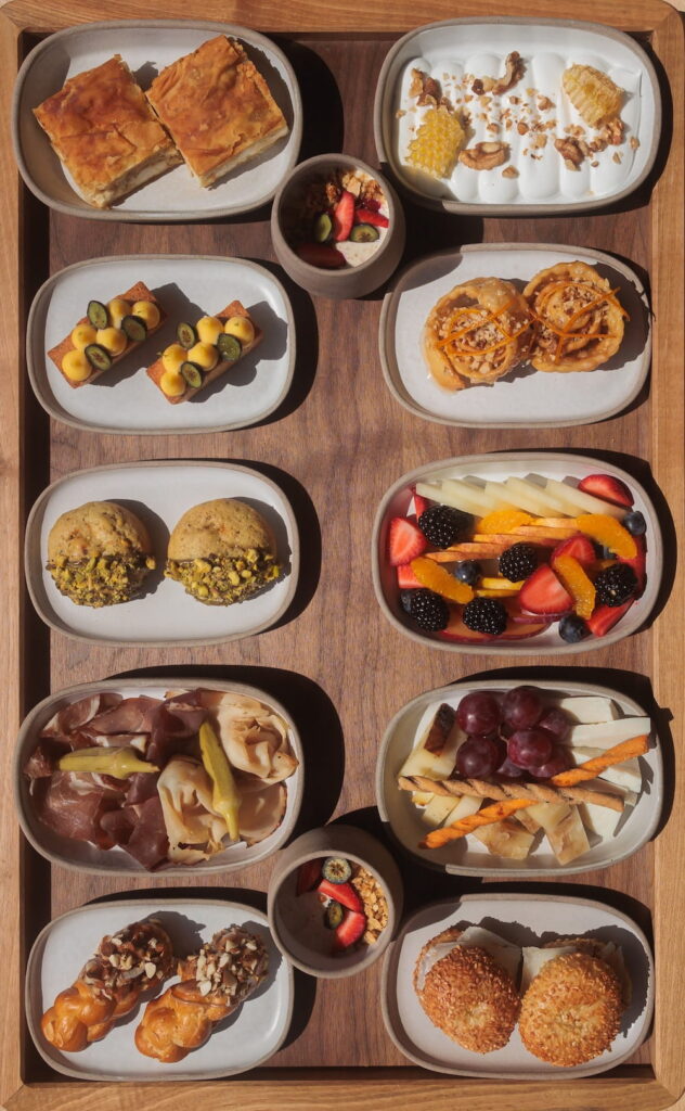 Greek breakfast trays at Mandarin Oriental