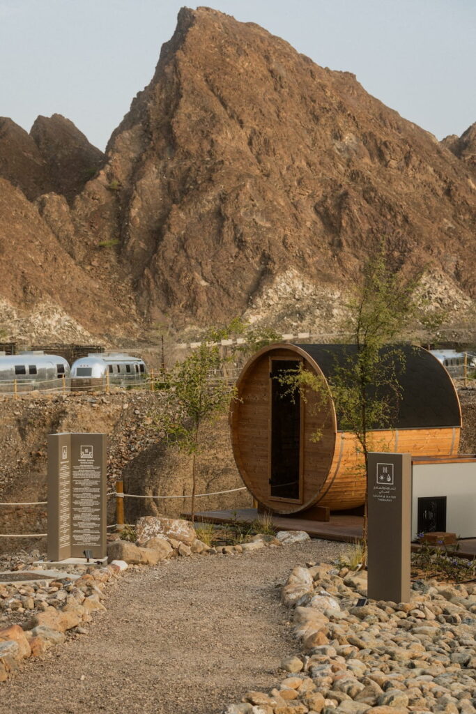 The outdoor sauna